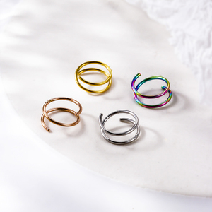 Anillo de <span class=keywords><strong>Nariz</strong></span> de acero inoxidable con <span class=keywords><strong>doble</strong></span> espiral Multicolor, joyería para <span class=keywords><strong>Piercing</strong></span> de <span class=keywords><strong>nariz</strong></span> perforada para mujeres y hombres, joyería para <span class=keywords><strong>nariz</strong></span> - Product Image 2