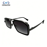 Lunettes de soleil unisexes M20131 à monture carrée géométrique et en métal tendance, logo personnalisé OEM et ODM bicolore pour hommes et femmes