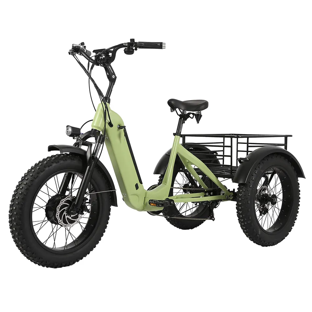 500w 14ah電動カーゴバイク折りたたみ式3輪電動自転車ステップスルー折りたたみ式電動トライク