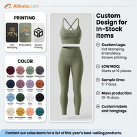 Conjunto de Yoga Halter con Estampado de Puntos para Mujer, Estilo Falso Dos Piezas, Conjuntos de Yoga a Juego, Ropa Deportiva Vintage Balletcore, Conjunto para Gimnasio al por Mayor