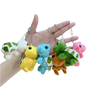 Cute Mini Cartoon Turtle Plush Light Keychain Eco-Friendly 3D Shape Stuffed Animal Toy