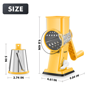 Trituratore Rotante Manuale in Acciaio Inox per Uso in Cucina Grattugia Formaggio Verdure Noci Taglia Verdure con Base a Ventosa Lavabile in Lavastoviglie - Product Image 5