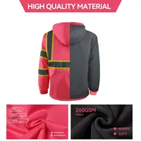SMASYS rose hiver polaire doublure Construction veste de sécurité pour femmes taille réglable réfléchissant veste réfléchissante