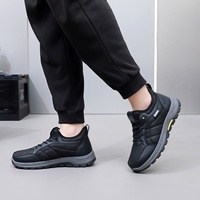 Bottes de neige montantes imperméables en PU pour hommes, style Beijing, doublées polaire, chaudes, antidérapantes, semelles extérieures en PVC – Idéales pour les papas