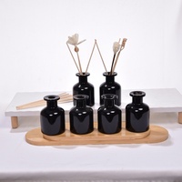Bouteille diffuseur à roseaux noire mate de luxe 100 ml, huile parfumée en verre, écologique, recyclable, pour bricolage de parfums, usage bureautique – Meilleures ventes