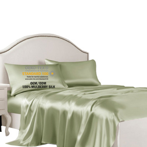 100% Tinh Khiết Dâu Lụa Bộ Đồ Giường Đặt 19Momme Được Trang Bị Tấm Sang Trọng Chất Lượng Hàng Đầu Lụa Duvet Bìa Bán Buôn Bộ Đồ Giường - Product Image 3