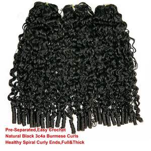 Extensions de <span class=keywords><strong>cheveux</strong></span> en crochet de qualité supérieure, design invisible, pré-bouclées, <span class=keywords><strong>cheveux</strong></span> humains birmans bouclés, plumes, pour femme - Product Image 4