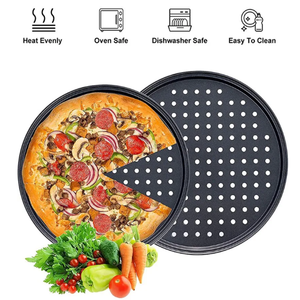 Forato Non Stick vassoio strumento rotondo in acciaio al carbonio <span class=keywords><strong>teglia</strong></span> con foro centrale per Pizza <span class=keywords><strong>teglia</strong></span> <span class=keywords><strong>forno</strong></span> <span class=keywords><strong>forno</strong></span> <span class=keywords><strong>teglia</strong></span> per Pizza - Product Image 6