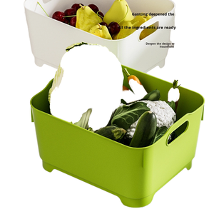 Cesta de drenaje manual para lavar frutas y verduras en el fregadero, de PP, sostenible, creativa, organizador doméstico - Product Image 1
