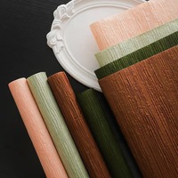 Papier texturé froissé pour emballage de bouquets, fournitures pour fleuristes, matériaux d'emballage pour fleurs, papier d'emballage origami fait main