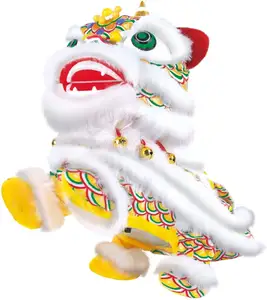 定制中国舞狮舞龙毛绒玩具逼真独角兽行走摇动音乐互动电动动物玩具