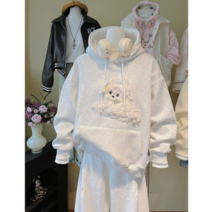 <span class=keywords><strong>Sweat</strong></span> à <span class=keywords><strong>capuche</strong></span> en peluche de haute qualité pour femmes, veste amincissante pour l'automne/hiver, haut respirant et écologique - Product Image 3