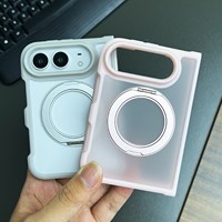 Coque de téléphone antichoc avec support rotatif à 360° et protection anti-chute effet seconde peau pour iPhone DUO 18 Fold