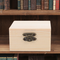 Petite boîte cadeau en bois avec logo personnalisé et finition polie pour bijoux, bricolage, articles décoratifs faits à la main