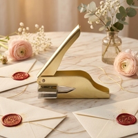 Embosseur manuel personnalisé avec logo, tampon à sec en métal portable pour les invitations de mariage et les certificats en papier