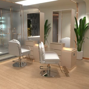Fauteuil de barbier moderne en cuir PU pour salon de coiffure, réglable, pivotant, relevable, pour la coupe et le coiffage des cheveux, portable - Product Image 1