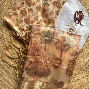 Sarees en organza de travail manuel numérique élégant exclusif pour la fête ou toute fonction de fantaisie Collection élégante légère - Product Image 1