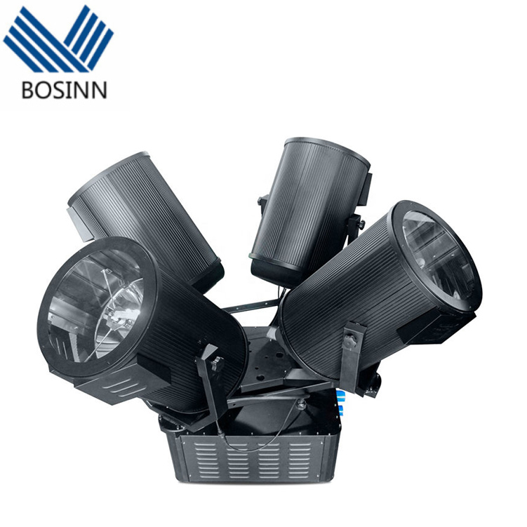 Projecteur HID à quatre têtes de 5000W, lampe de suivi de faisceau de ciel haute puissance, imperméable, lampe de recherche de toit