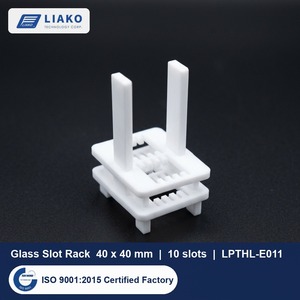 Estante de Laboratorio de PTFE para Vasos de Vidrio de 40x40mm, 10 Ranuras, Ancho de Ranura 1.5 o 2.5mm, para Limpieza y Secado LPTHL-E011 - Product Image 1