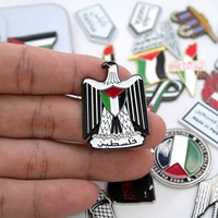 Autocollants métalliques en forme de cœur triangulaire Palestine, badge publicitaire mobile, épingle personnalisée drapeau palestinien, carte de la Palestine