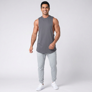 เสื้อกล้ามผู้ชายสีพื้นแห้งเร็วระบายอากาศได้ดี - Product Image 1