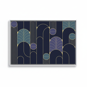 Modern Purple Glass Wall Art: Abstract Geometric Printed <b>Canvas</b>,WHITE <b>FRAMED</b> <b>CANVAS</b> - Product Image 2