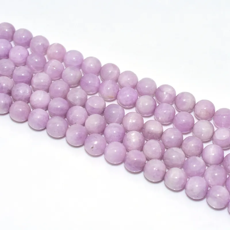 Factory Wholesale 6/8/10mm Grade AAA Natural Kunzite Loose Gem Stone Beads