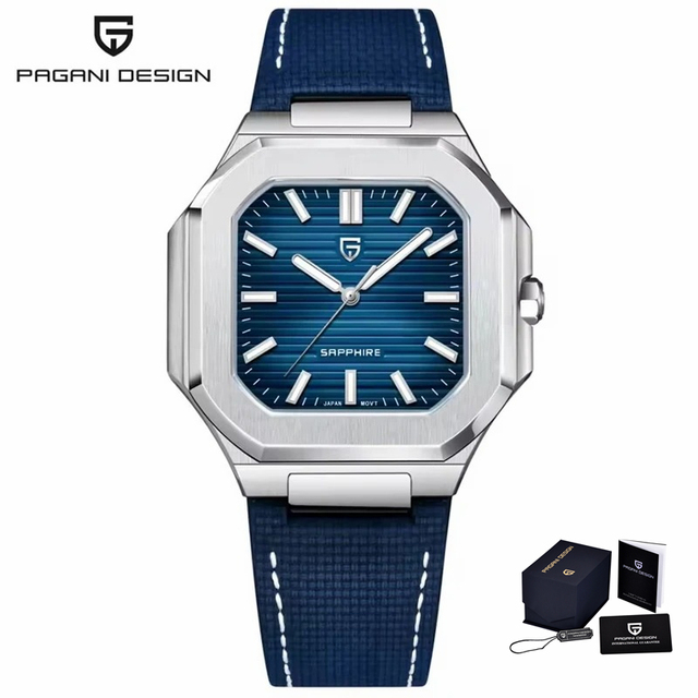 PAGANI DESIGN PD-YS019 Brand Square Men Quartz Clock Luxurious Sapphire Glass AR Coated Watch 50m Waterproof Luminous Watch Men