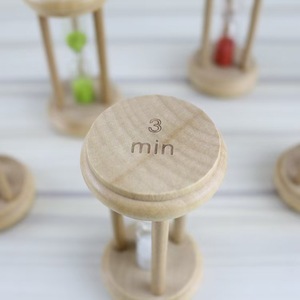 <span class=keywords><strong>Sablier</strong></span> décoratif Art Déco en bois naturel fait main, 1/2/3 minutes, ornement de bureau, maison, cuisine, cadeau d'entreprise - Product Image 3