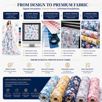 Tissu en viscose imprimé aquarelle, 100 % rayonne, 105 GSM, idéal pour les chemisiers artistiques et les tenues d'été bohèmes – Grande Vente