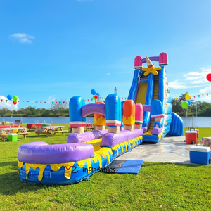 Toboggan aquatique gonflable géant pour adultes de 10 mètres à vendre, fabriqué en PVC, toboggan aquatique gonflable, prix d'usine commercial - Product Image 3