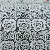 Tissu en dentelle guipure T-Win, tissus guipure personnalisés, broderie florale élégante soluble dans l'eau, Leptonema, tissu de broderie fabriqué en usine