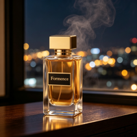 Flacons de parfum en verre de luxe fantaisie 50 ml et 30 ml avec pulvérisateur à pompe et impression sérigraphique avec boîte Formence Marque DPB Modèle