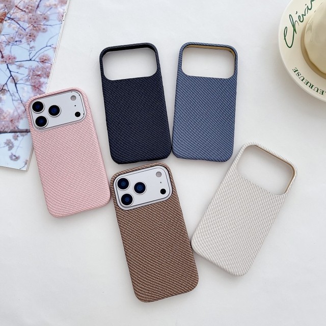 High Quality Cotton Fabric Mobile Phone case for iPhone 17 air 16 15 14 13 Pro Max Shockproof case Techwoven Texture Back Cover