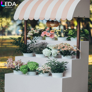 LEDA Support de fleurs en acrylique rose clair pour décoration de mariage et de fête, conçu en usine, vente chaude - Product Image 4