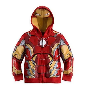 Maglione Spiderman a manica lunga da bambino Marvel supereroe con Zip in cotone Hulk cappotto per bambini