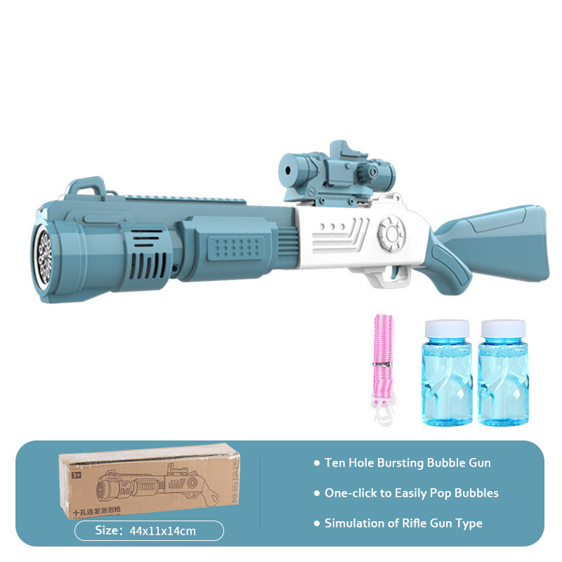 Pistolet à bulles électrique bleu à dix trous 2A