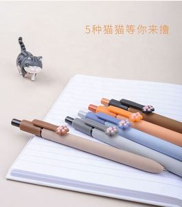 Bolígrafo de Gel con diseño de garra, 0,5mm, tinta de Gel negra, plástico, para amantes de los gatos, papelería Kawaii, suministros escolares y de oficina, 5 uds. - Product Image 3