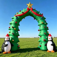 Arche publicitaire gonflable en bâche PVC durable sur mesure, imperméable, avec pompe à air électrique pour les fêtes de Noël