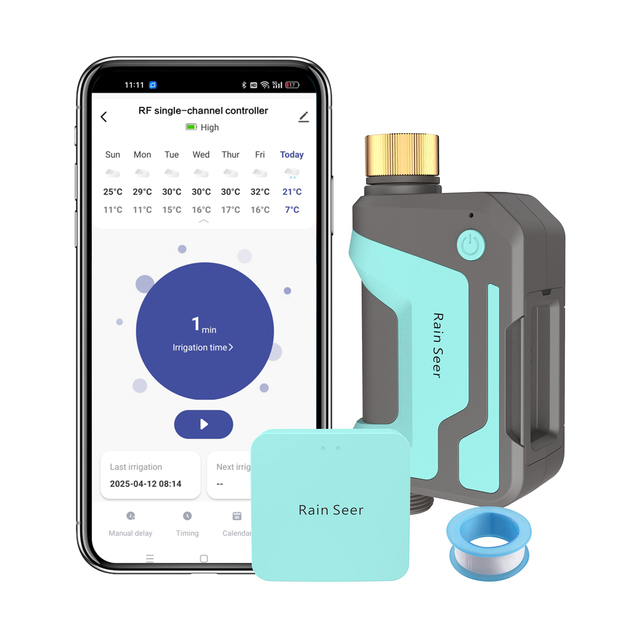 RF Remote Water Timer Brass Inlet Smart Hose Faucet Timer Automatic Irrigation System Controller for Garden Watering