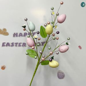 Branches d'arbre de Pâques artificielles écologiques de haute qualité pour la décoration artisanale DIY, décoration de festival, brindilles florales de printemps en forme d'œuf - Product Image 2
