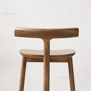 Chaise <span class=keywords><strong>de</strong></span> <span class=keywords><strong>bar</strong></span> en <span class=keywords><strong>bois</strong></span> massif, tabourets hauts <span class=keywords><strong>de</strong></span> designer nordique, mobilier <span class=keywords><strong>de</strong></span> <span class=keywords><strong>bar</strong></span> moderne <span class=keywords><strong>et</strong></span> minimaliste pour la maison, fabricant en gros, OEM personnalisé - Product Image 5
