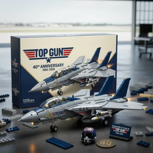 Set de Bloques de Construcción MOC del Avión de Combate F-14 Tomcat - Edición Aniversario de 1250 Piezas, Modelo de Avión para Armar, Juguete de Ladrillos para Adultos - Product Image 5