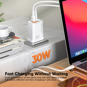 <span class=keywords><strong>Cargador</strong></span> Rápido VIDVIE Family Design con Enchufe UK, Doble Puerto Tipo-C y USB-A, PPS PD3.0 GaN, 30W, Supercarga para Teléfonos Samsung - Product Image 3