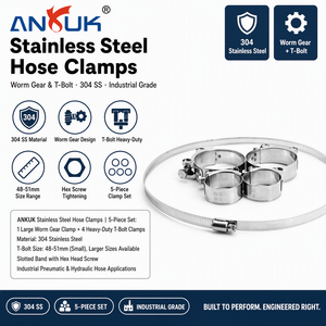 Abrazadera de Manguera de Acero Inoxidable Personalizada 304 316 de Grado Marino, Banda de <span class=keywords><strong>Tensión</strong></span> Ajustable de 18mm a 260mm para Tuberías de Motores de Barcos - Product Image 1
