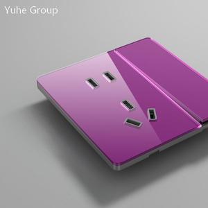 Panel Táctil Delgado de Vidrio Tipo 86, Enchufe Doméstico de Cinco Orificios, 10A, Control Dual, Par Individual - Product Image 5