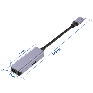Adaptateur convertisseur <span class=keywords><strong>2</strong></span> en <span class=keywords><strong>1</strong></span> <span class=keywords><strong>2</strong></span> en <span class=keywords><strong>1</strong></span> numérique Usb Type c vers jack 3.5mm Audio Aux + Type c femelle pour iphone /samsung - Product Image 6