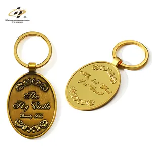 Manufacturer No Moq Customisable Keychain Retro Souvenir Motel Key Chain Metal Silver Brass Gold Keychains for Engraving