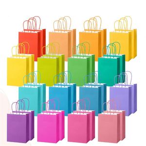 Sacs en papier kraft KM avec poignées 26*12*33cm Petits sacs cadeaux pour fêtes 16 couleurs différentes Sacs de shopping pour friandises - Product Image 1