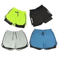 Shorts de sport pour hommes, style marathon, en polyester et élasthanne, avec short intégré, personnalisables, pour fitness et entraînement